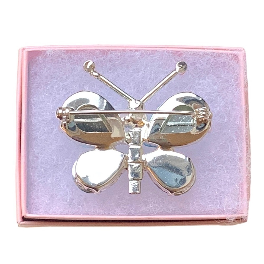 Small Rhinestone Butterfly Brooch - Picture 2 of 3